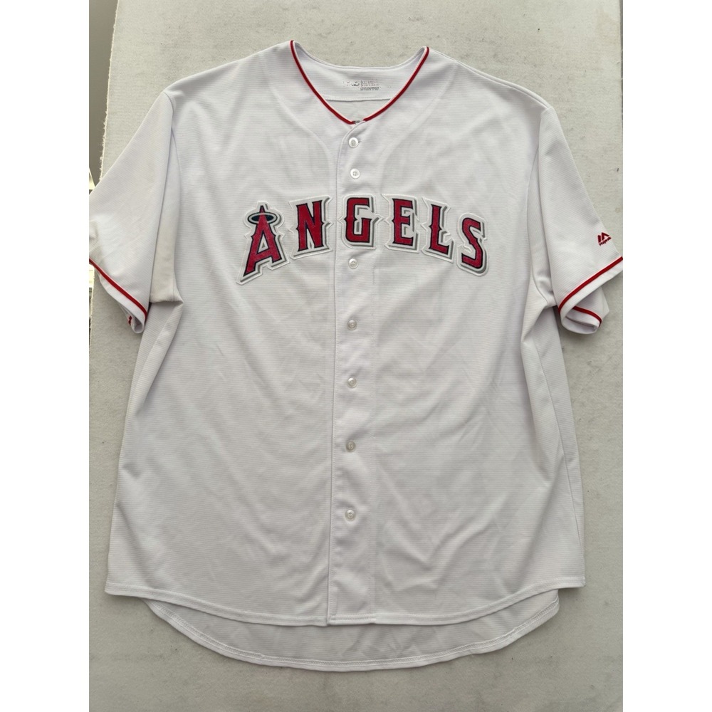 Majestic Mike Trout #27 Throwback Jersey Los Angeles Angels Size 3XL Tall RARE